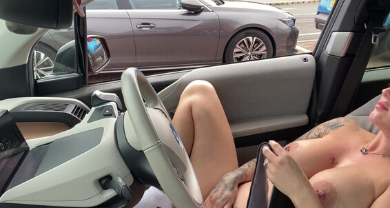 "SuzieLove212" car, embarrassed naked female, public nudity, public outdoor, pussy play Drive Thu Naked Pussy Play Manyvids
