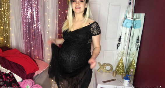 Christmas, Humiliation, Pregnant marilyn mae 38weekspregnant christmas party outfits ManyVids