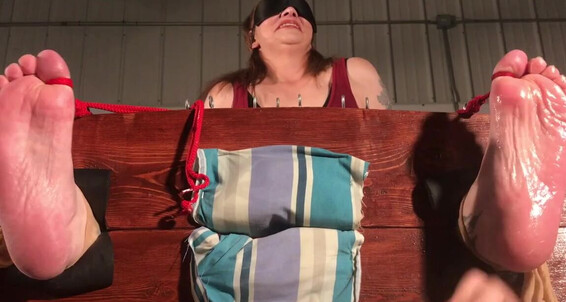 Devilsfootstool Onlyfans Kristys First Time In The Stocks Part 1 32
