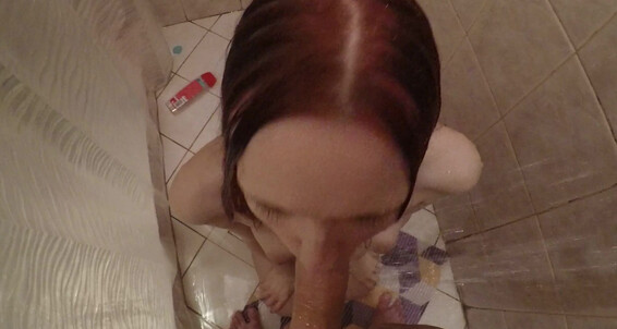 Blowjob,Redhead,Big Boobs,Teens (18+),Shower shinaryen pov blowjob in shower with facial ManyVids