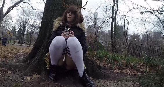 lana rain public flashing in city with deer antler manyvids