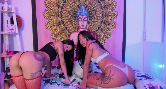 "Vidiverse" 18and19yrsold, deepthroat, eroticnude, gagging, latina, masturbation, povblowjob, skinnywomen, threesome, twerk sexual fantasy of three practicing blowjobs between both gir manyvids