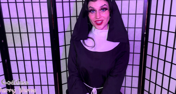 "Starry Yume" ball busting, cbt instruction, cosplay, instructional, role play, sfw nun forgives sins instructs ballbusting manyvids