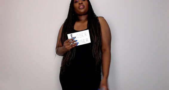 "UnfriendlyBlckHottie" ebony female domination, embarrassment, games, role play, verbal humiliation white boys Aren t Real Men Game Show manyvids