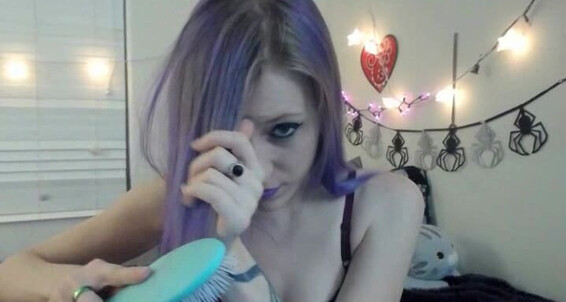 "VioletOctober" fetish, hair, hair brush, non-nude, solo female Brushing my hair Manyvids