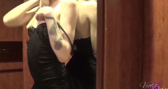 "VioletOctober" erotic nude, garter & stockings, mirror, striptease, teens (18+) Young BB Vi Mirror Strip Manyvids