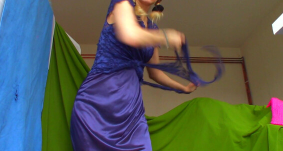 "Goddess Vanessa" masturbation, bra & panties, clothes destruction / burning, mesmerize, silk & satin Blue SATIN Dress Destruction Manyvids