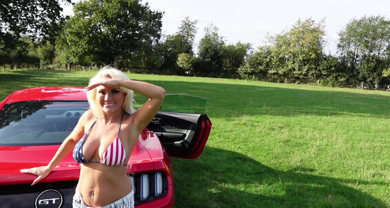 "ashleyjaymes" car, damsel in distress, lift & carry, stuck, track and field Stuck In The Field Boss s Mustang Manyvids