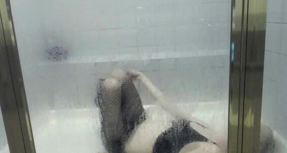 VioletOctober strips down and cums in the shower - MultipleVids