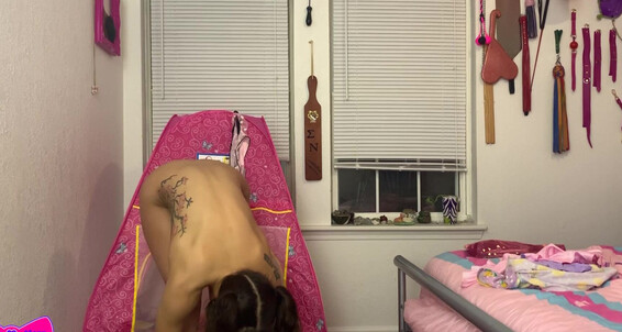 DakotaMarr's Pigtails Get Stuffed & Tied Up by Daddy's Big Cock