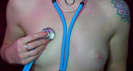 Medical Fetish, Redhead, Resting heart rate, Small Tits, Stethoscope listening to my beautiful heartbeat ManyVids