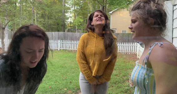 Desperation, Female Desperation, Jeans/Pants Wetting, Pee, Public Outdoor dahliaisdopey locked out 3 girl pee desperation video ManyVids