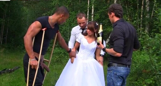Naughty teen Mix takes on multiple guys in a hardcore DP gangbang