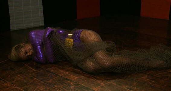 Randy Moore gets kinky with O-girl in latex & nylon bondage