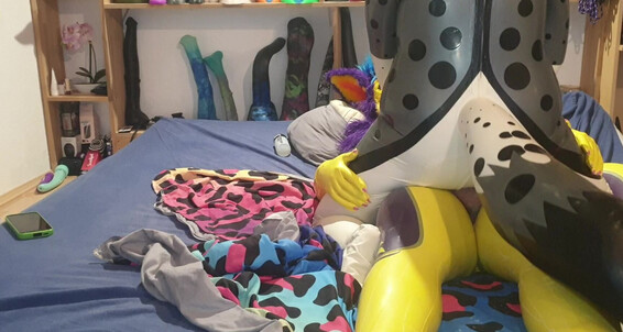 FrayaAdult rides my latex slut FrayaAdult in a wild fetish ride