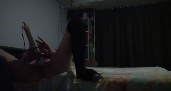 Socks, Hitachi, White Booty, Orgasms, Redhead redhead42o fucking myself to bed ManyVids