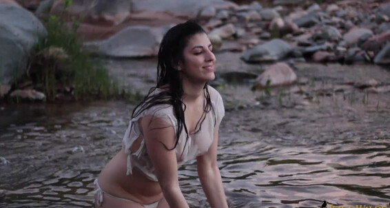 Cosplay, Costume, Outdoors, Striptease, Wet T-Shirt leila wilde warrioress river bath ManyVids