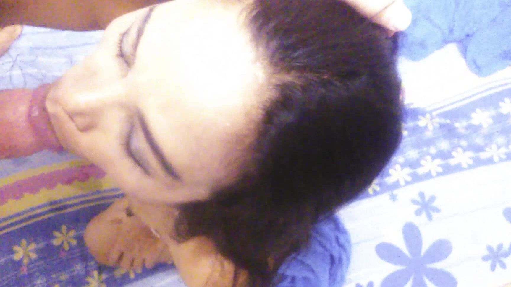 Older Asian Mommy with big tits milks a young cock, takes all the young mil...
