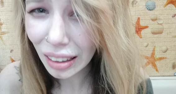 Blonde, Crying, Embarrassed Naked Female, Nudity/Naked, Tattoos megaplaygirl ugly cry in my bathroom custom ManyVids
