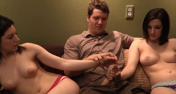 Watch My Lesbian GF Robomeat and get a cumshot in a hot threesome