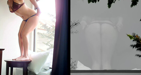 Sammi Starfish Hotel Window Voyeur