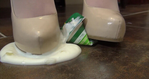 Trampling, Food & Object Crush, Stocking, High Heels, Silk & Satin, SFW tiffanydoll yogurt trampling ManyVids