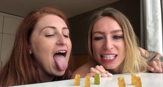Giantess, Vore, Food & Object Crush, Shrinking Fetish, Mouth Fetish ava austen double giantess eating shrunken people ManyVids