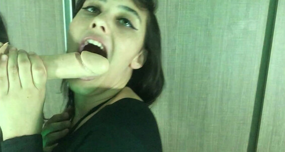 Mirror, Toys, Solo Female, Brunette, Dancing blowjob in front of mirror ManyVids