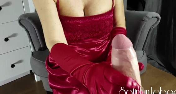 Satinfuntaboo Satin Glove Hand Job Mom